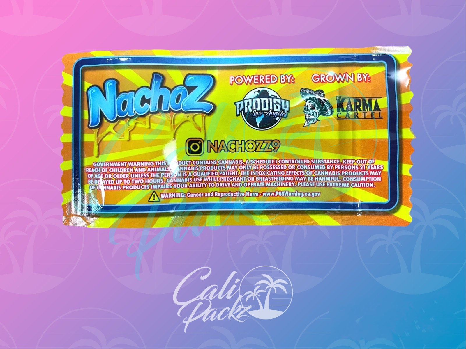 Prodigy Los Angeles x The Karma Cartel Nachoz Die-Cut 3.5g - Mylar Bag Back