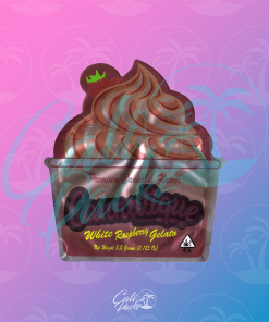 Cannatique White Raspberry Gelato Die-Cut 3.5g Mylar Bag Front