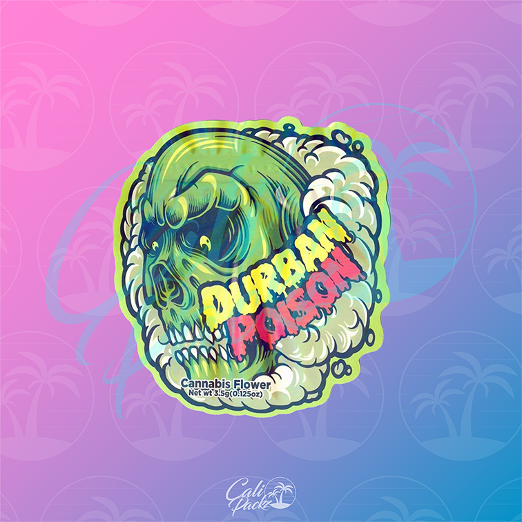 Durban Poison Cali Pack Die Cut 3.5g Mylar Bag