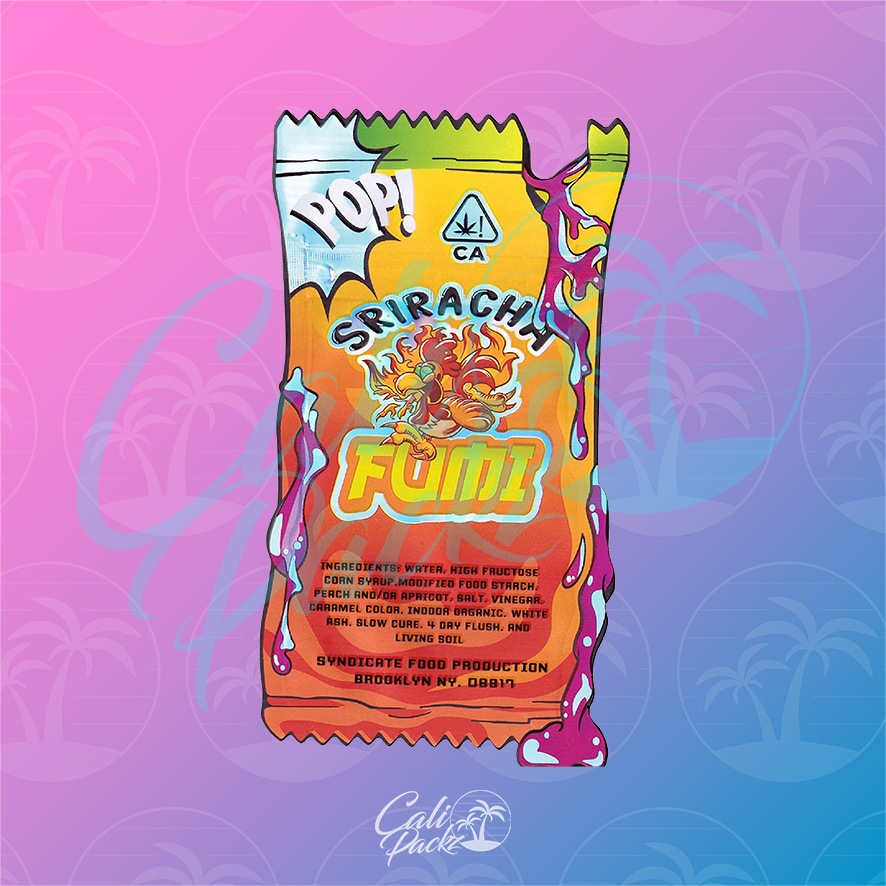High Volume x BEazy Buds Fumi Sriracha Cali Pack Die Cut 3.5g Mylar Bag - Image 2