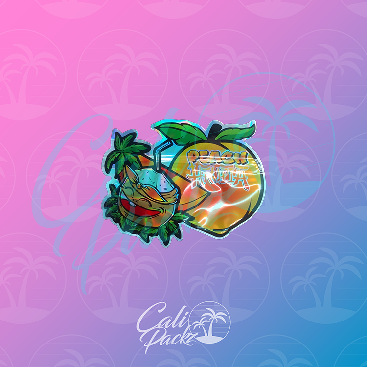 Peach Haupia Cali Pack Die Cut 3.5g Mylar Bag - Image 2