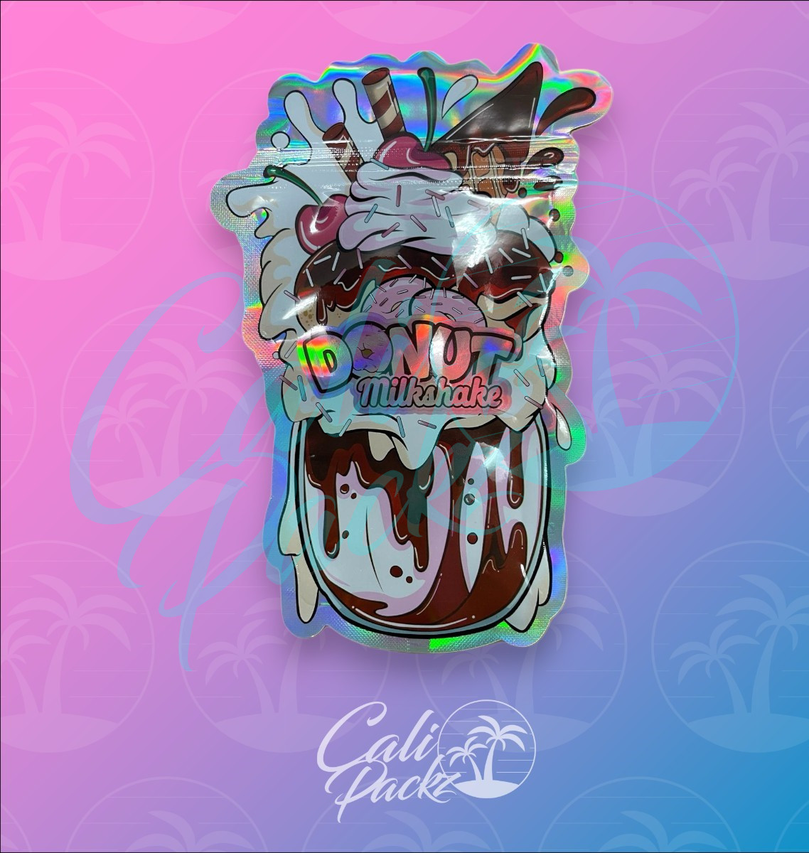 Donut Milkshake Die Cut 3.5g Mylar Bag Front