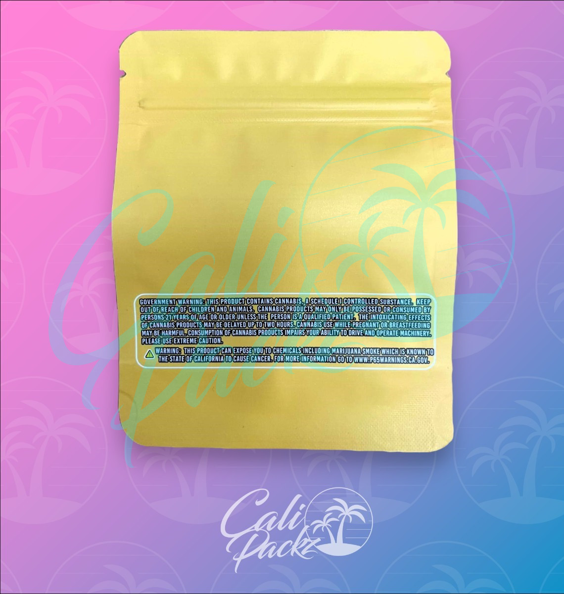 Designer 3.5g Mylar Bag Back
