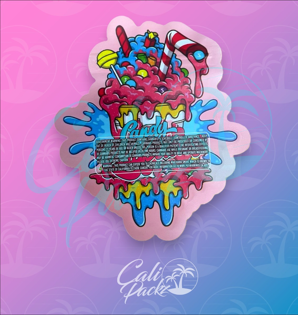 Candy Raspados Die Cut 3.5g Mylar Bag Back