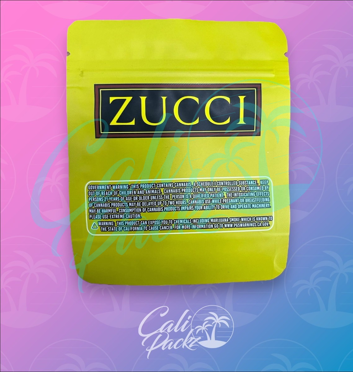Zucci 3.5g Mylar Bag Back