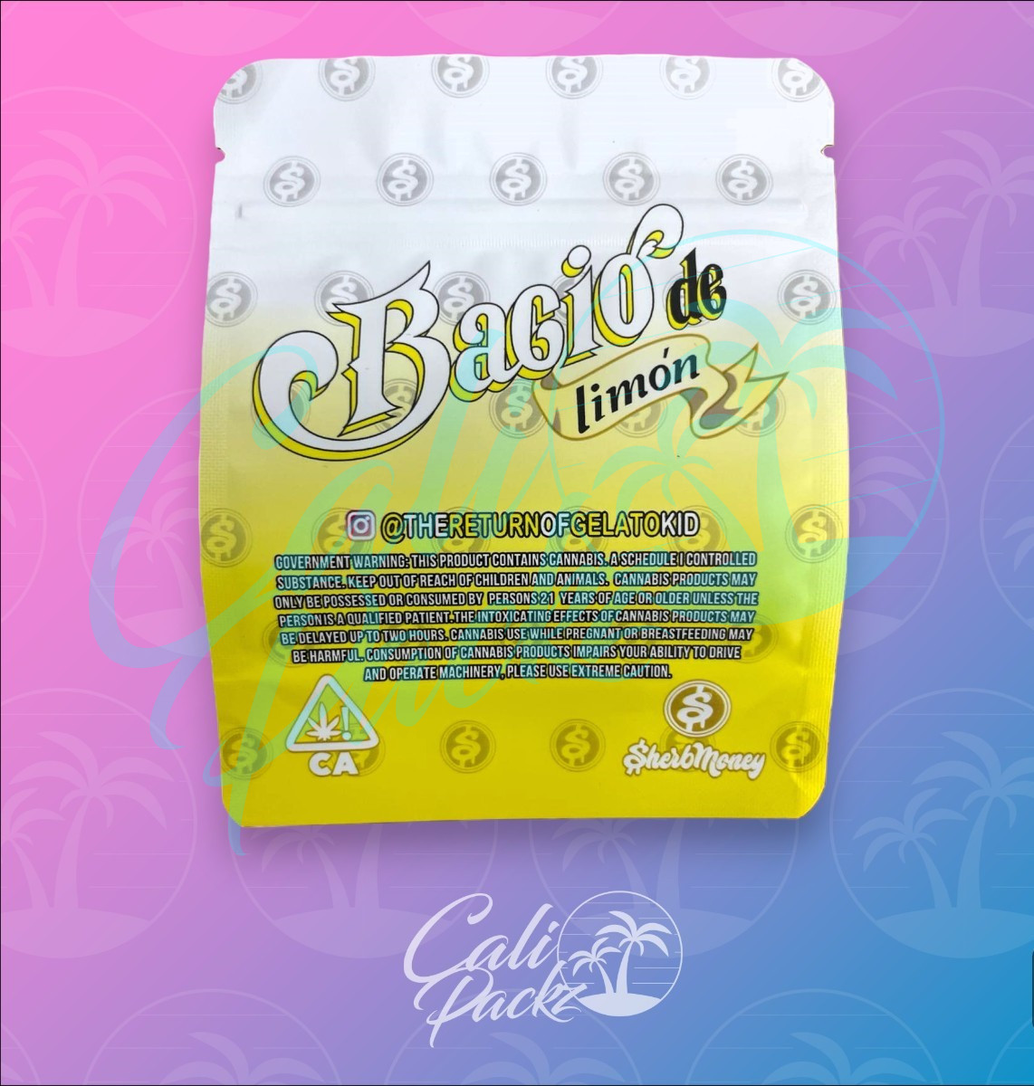 Bacio De Limon 3.5g - Mylar Bag Back