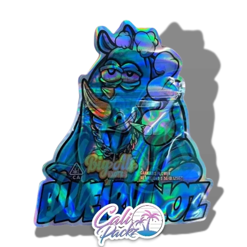 big als blue rhino cali pack die cut 3.5g mylar bag