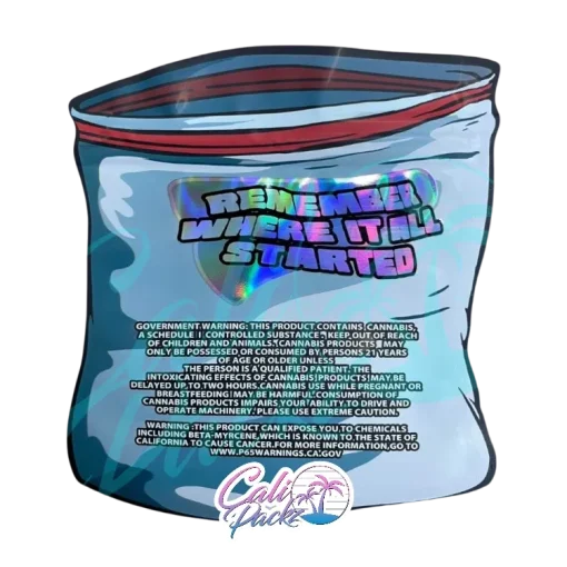 fumi remember where it all started cali pack die cut 3.5g mylar bag