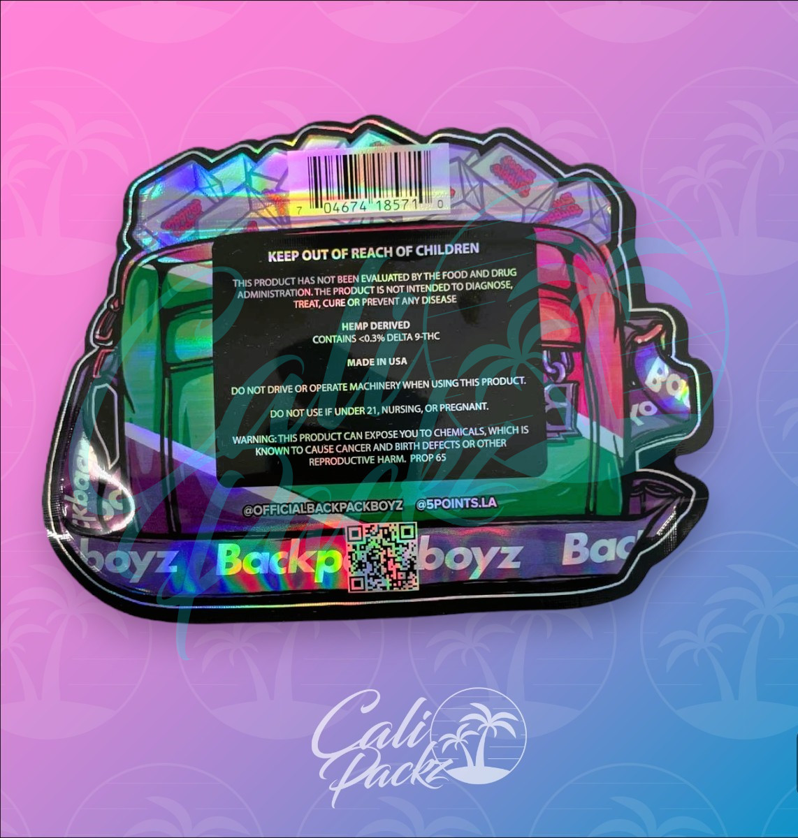 Backpack Boyz Zuper Bubble Die-Cut 3.5g - Mylar Bag Back