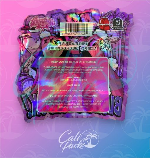 Backpack Boyz 420 Blunt O Clock Die-Cut 3.5g - Mylar Bag Back