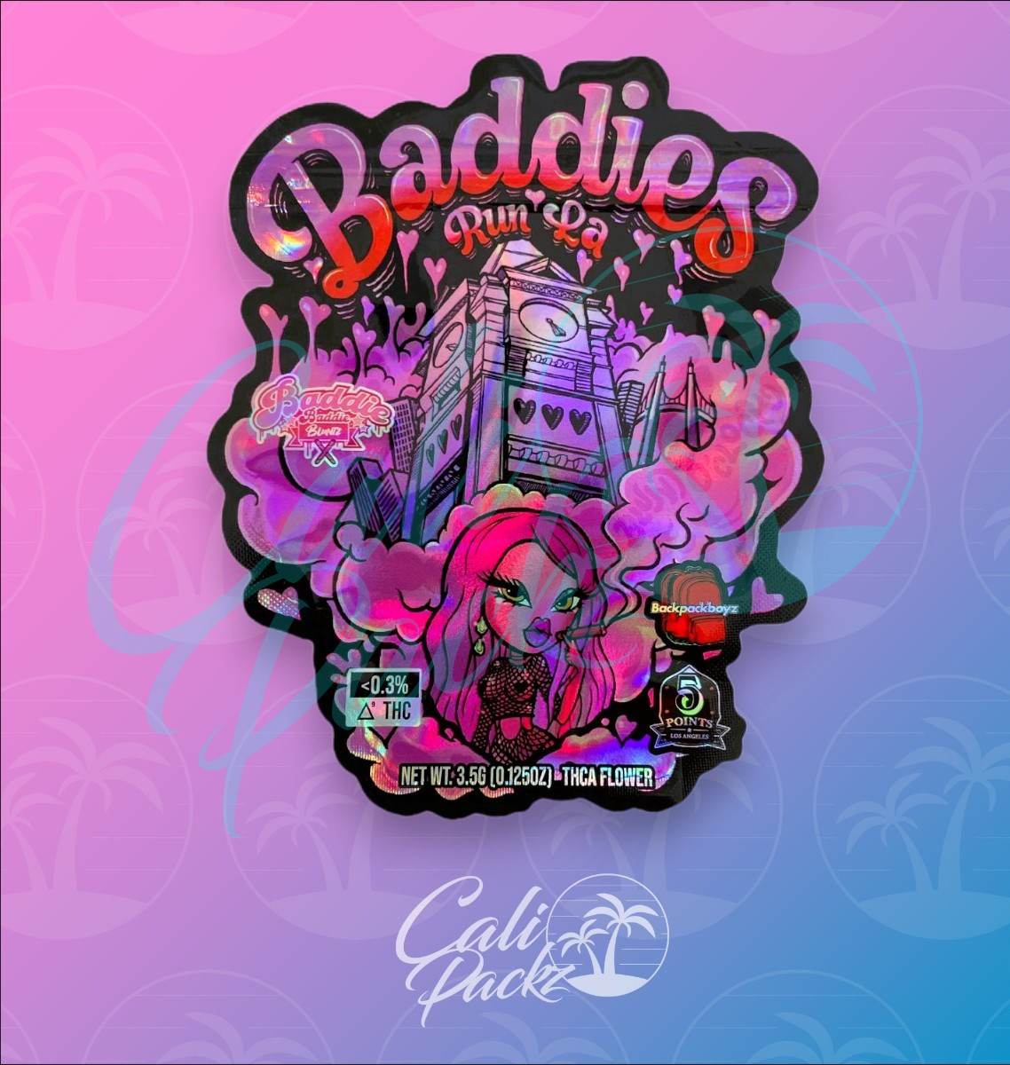 Backpack Boyz Baddies Run LA Die-Cut 3.5g - Mylar Bag Front