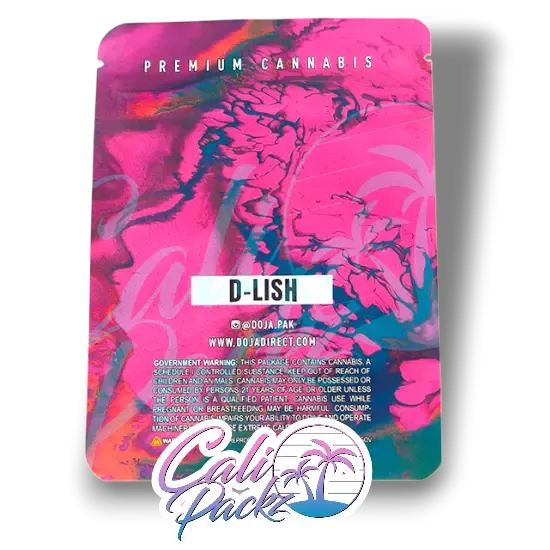doja d lish cali pack 3.5g mylar bag