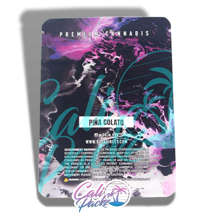 doja pina colato cali pack 3.5g mylar bag