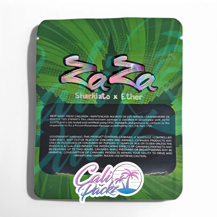 zaza sharklato x ether cali pack 3.5g mylar bag