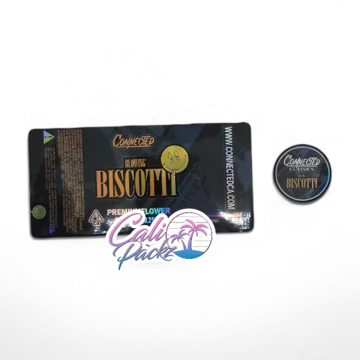 connected blowing biscotti 7g glass jar label set