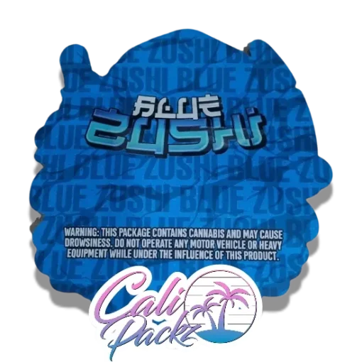 blue zushi die cut cali pack 3.5g mylar bag