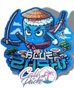 blue zushi die cut cali pack 3.5g mylar bag