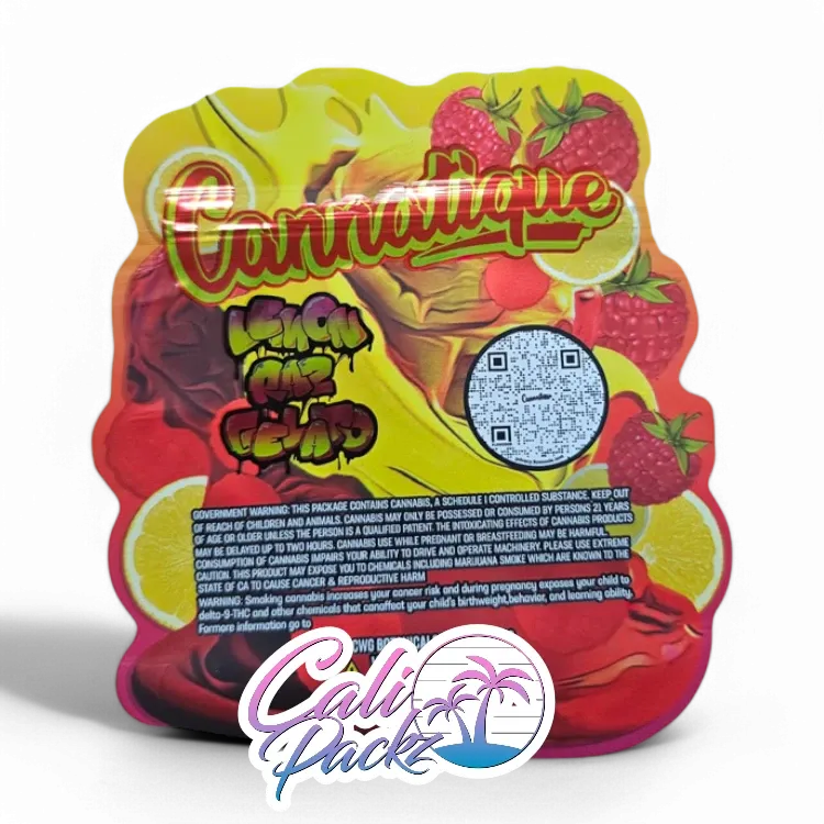 cannatique lemon raz gelato die cut cali pack 3.5g mylar bag