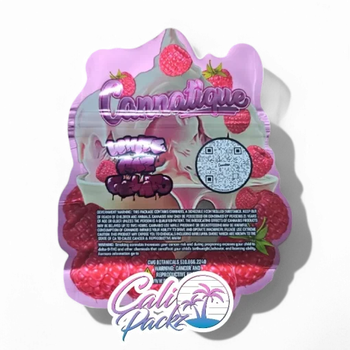 cannatique white raz gelato die cut cali pack 3.5g mylar bag