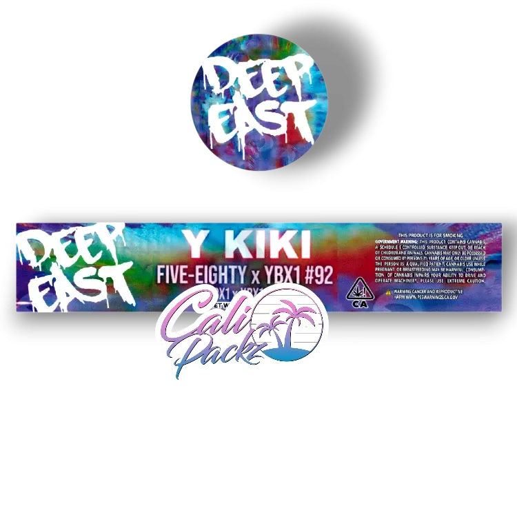 deep east y kiki glass jar label set 3.5g