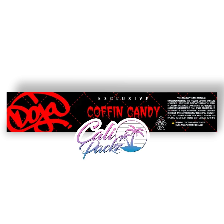 doja exclusive coffin candy glass jar label set 3.5g