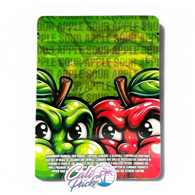 sour applez cali pack 3.5g mylar bag